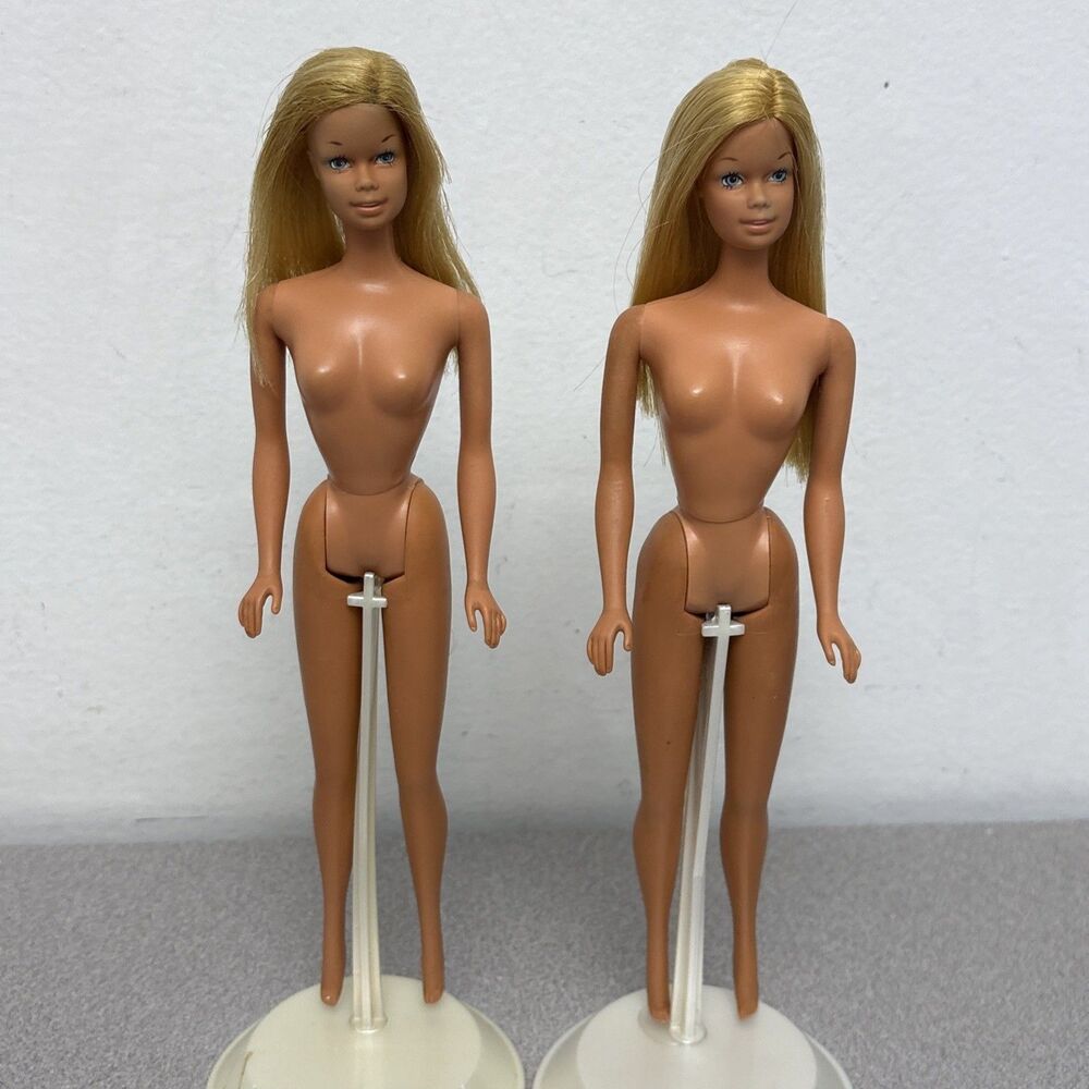 Vintage Mattel Barbie Doll Twist and Turn, Lot Of 2 Dolls, Nude, Made in Japan